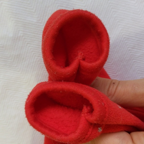 child of mine by carter's red fleece penguin snap footie sleeper pajamas 3 month - Picture 7 of 8